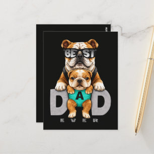 Best Bulldog Dad Ever – Cute Bulldog Father’s Day Postcard