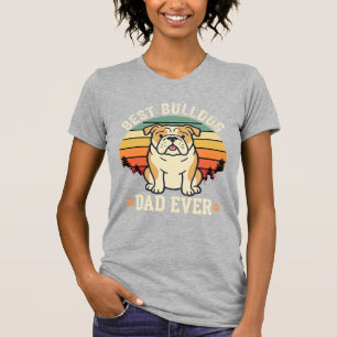 Best Bulldog Dad Ever Retro Vector T-Shirt