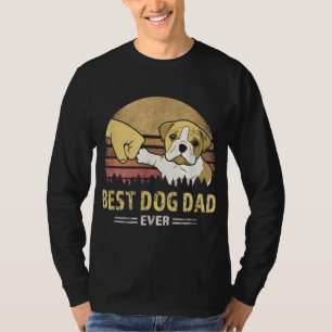 Best Bulldog Dad Ever Vintage English Bulldog Pupp T-Shirt
