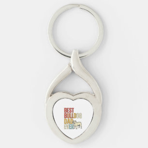 Best Bulldog Dad Ever Vintage Engraving Shirt Desi Keychain