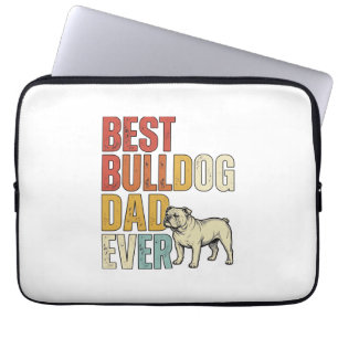 Best Bulldog Dad Ever Vintage Engraving Shirt Desi Laptop Sleeve