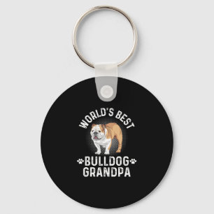 Best Bulldog Grandpa - Dog Grandfather  Keychain