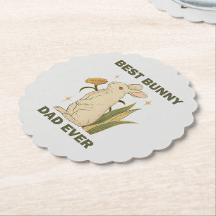 Best Bunny Dad Ever Fathers Day Humour Sayings Paper Coaster