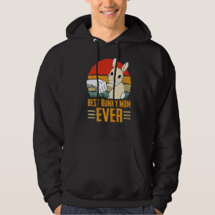 Best Bunny Mom Ever  Bunny Mom Easter Day Embroide Hoodie