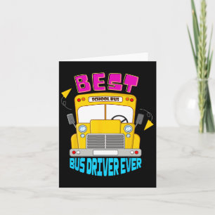 Best Bus Driver Ever Cute School Transportation St Card