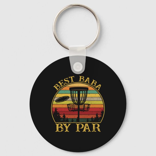 Best By Par Funny Disc Golfing Uncle  Keychain (Front)