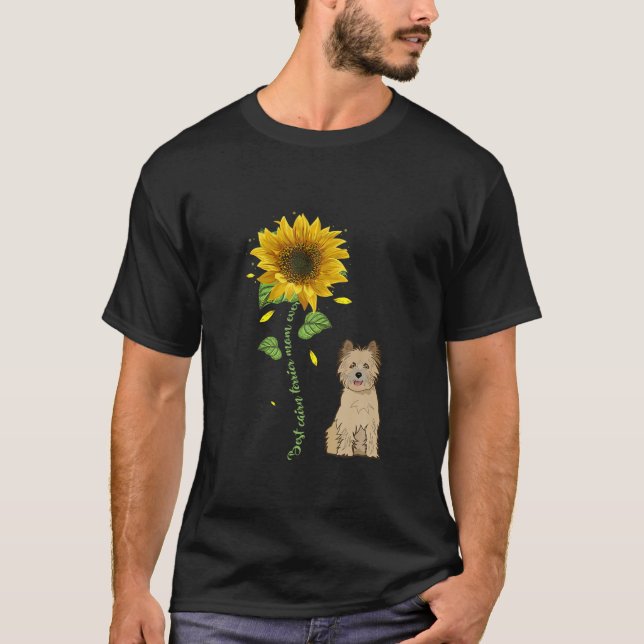 Best Cairn Terrier Mom Ever Sunflower Gift T-Shirt (Front)