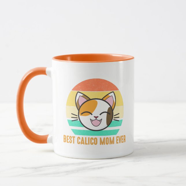 Best Calico Mom Ever Cute Calico Cat Lover Mug (Left)