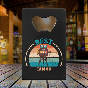 Best Cam Op Retro - Camera Team Gift Credit Card Bottle Opener