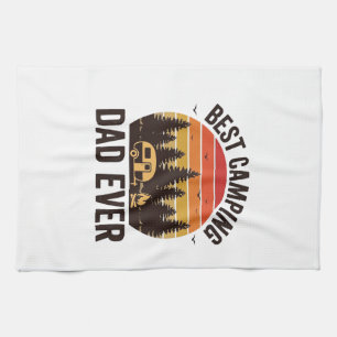 Best Camping Dad Ever Vintage Camping Design_1 Kitchen Towel