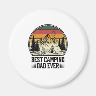 Best Camping Dad Ever Vintage Outdoor Shirt Design Magnet