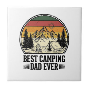 Best Camping Dad Ever Vintage Outdoor Shirt Design Tile