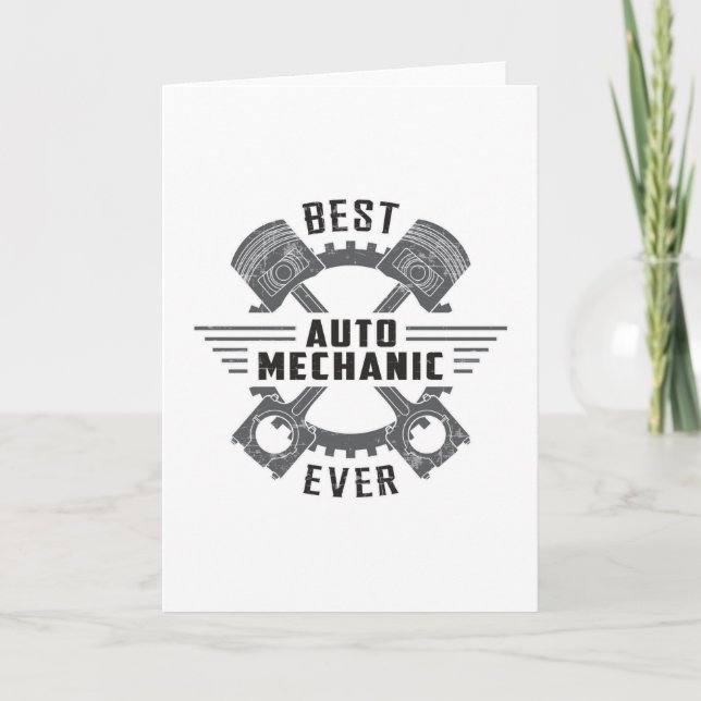 Best Car Mechanic Engine Mechanics Funny Gift Idea Card (Front)