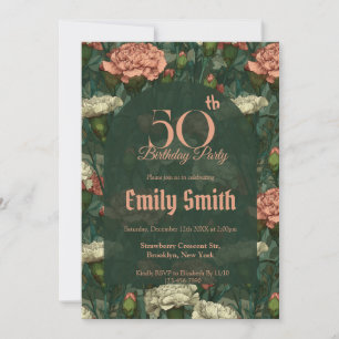 Best Carnation Charm Surprise Birthday Invitation