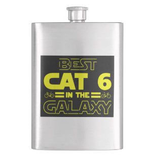 Best Cat 6 In The Galaxy Hip Flask