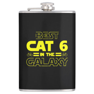 Best Cat 6 In The Galaxy Hip Flask