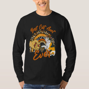 Best Cat Aunt Ever  Cat Leopard Rainbow Mother's D T-Shirt