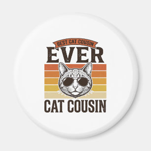 Best Cat Cousin Ever Vintage Cat Shirt Design_1 Magnet