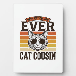 Best Cat Cousin Ever Vintage Cat Shirt Design_1 Plaque