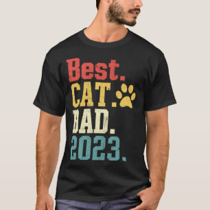 Best Cat Dad 2023 Cool Vintage Retro Cat Daddy Boy T-Shirt