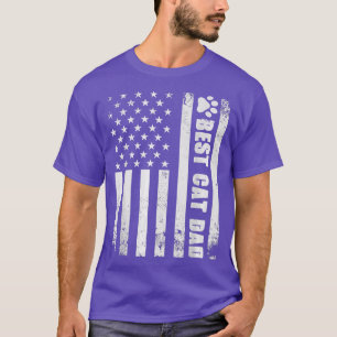 Best Cat Dad Ever American Flag Camo T For Fathers T-Shirt