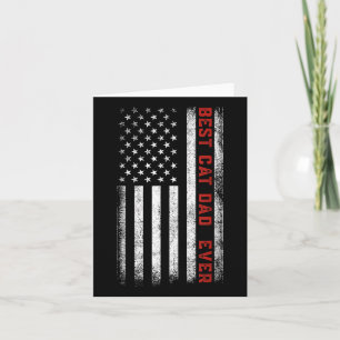 Best Cat Dad Ever American Flag Cat Dad Fathers Da Card