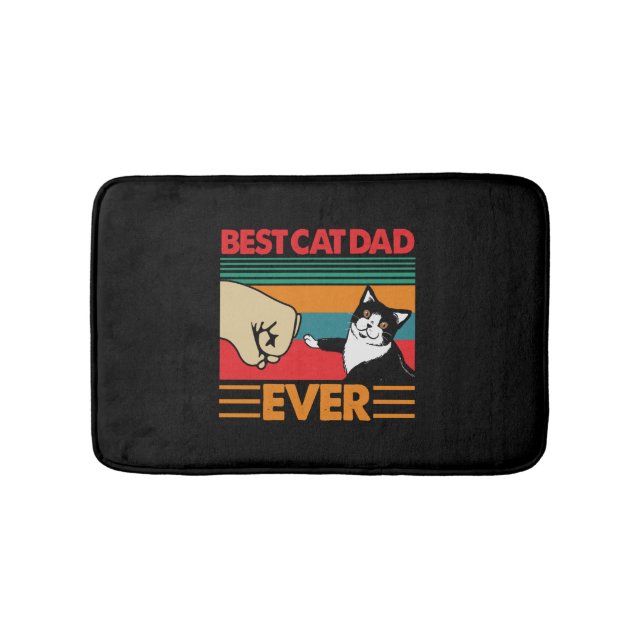 Best Cat Dad Ever Bath Mat (Front)