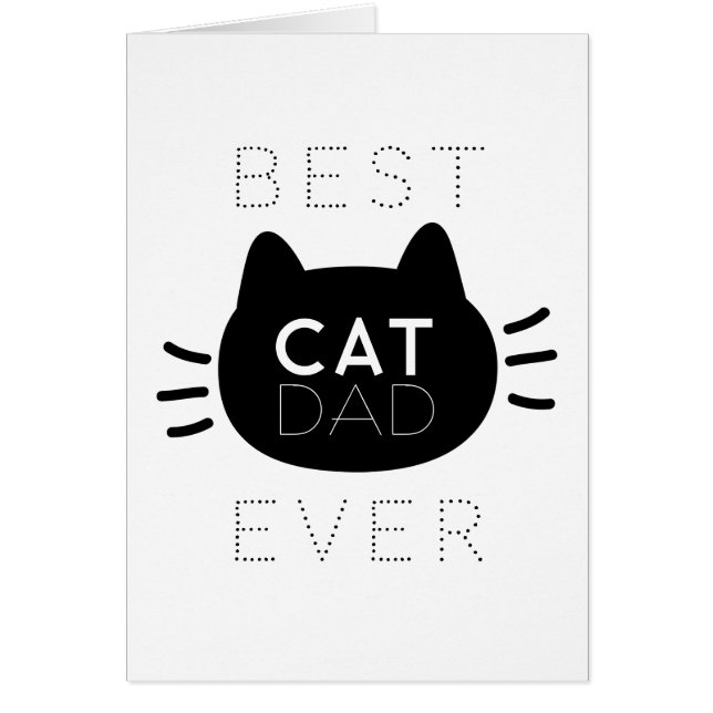 Best Cat Dad Ever Black Cat Face Birthday Card (Front)