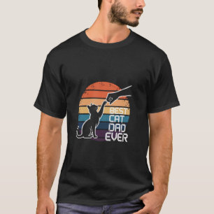 Best Cat Dad Ever Bump Fist Daddy Retro Funny Vint T-Shirt