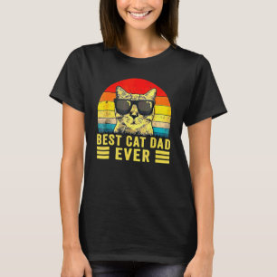 Best Cat Dad Ever Bump Fit Father Day Vintage T-Shirt