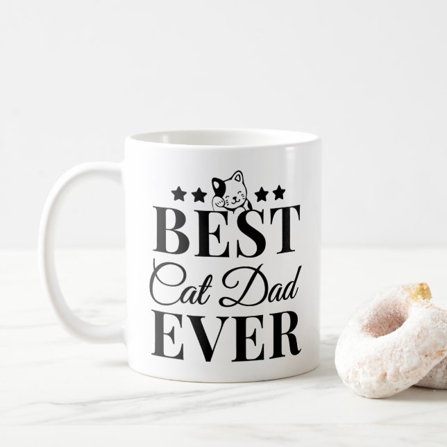 Best Cat Dad Ever - Cat Dad  Coffee Mug (With Donut)