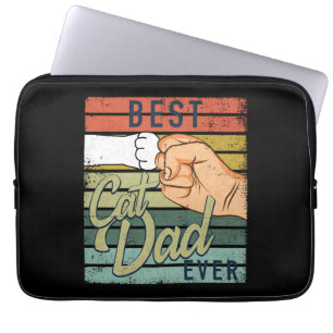Best Cat Dad Ever Cat Dad Ghetto Fist Laptop Sleeve