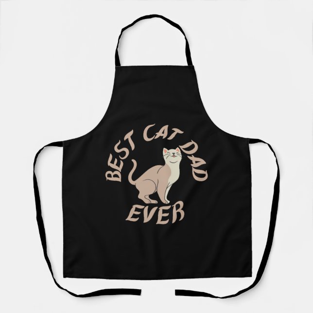 Best Cat Dad Ever , Cat Lover Dad Apron (Front)