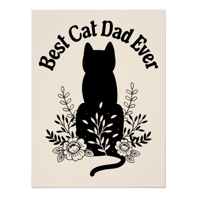 Best Cat Dad Ever Cat Lover Gift Poster (Front)