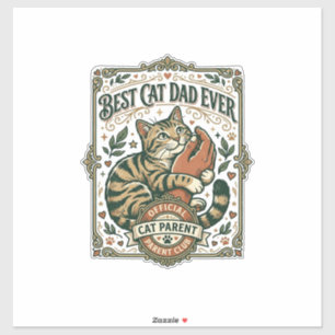 Best Cat Dad Ever Cat Mom Dad Parent Vintage Vecto