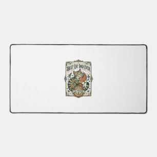 Best Cat Dad Ever Cat Mom Dad Parent Vintage Vecto Desk Mat