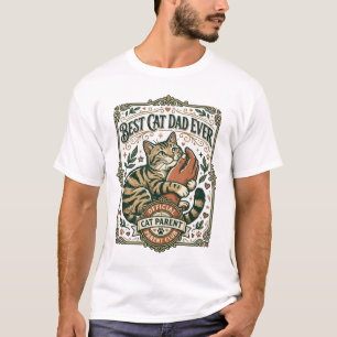 Best Cat Dad Ever Cat Mom Dad Parent Vintage Vecto T-Shirt
