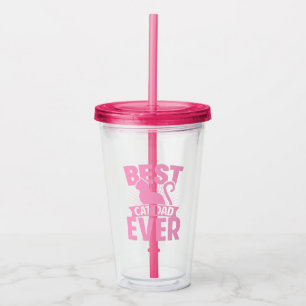 Best Cat Dad Ever - Cat Silhouette Acrylic Tumbler