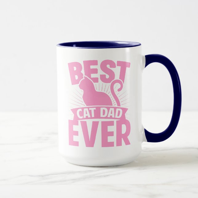 Best Cat Dad Ever - Cat Silhouette Mug (Right)