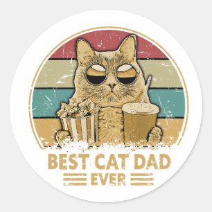 best cat dad ever  classic round sticker