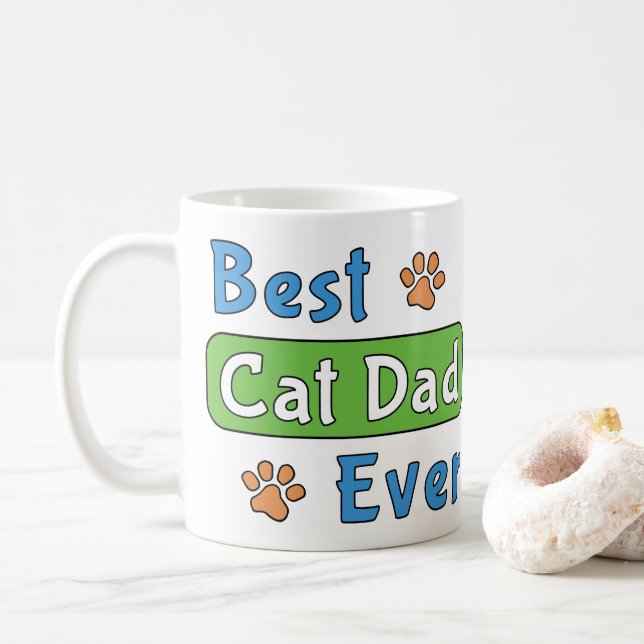 Best Cat Dad Ever Coffee Mug (With Donut)