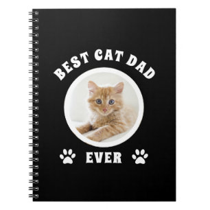 Best Cat Dad Ever Custom Photo Personalized Notebook