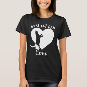 Best Cat Dad Ever Cute Black Cats Vintage White He T-Shirt