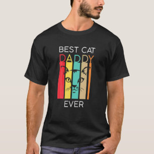 Best Cat Dad Ever Daddy Kitten  Paw Retro Vintage T-Shirt