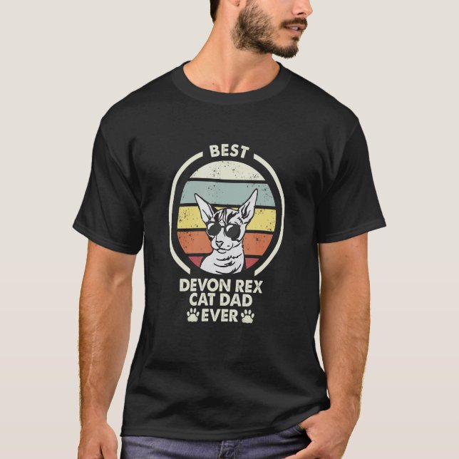 Best Cat Dad Ever  Devon Rex Cat 1 T-Shirt (Front)