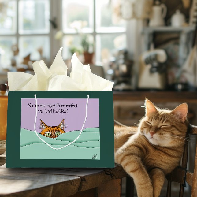 Best Cat Dad Ever! Father Day Large Gift Bag (Creator Uploaded)