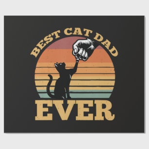 Best Cat Dad Ever Fathers Day Wrapping Paper