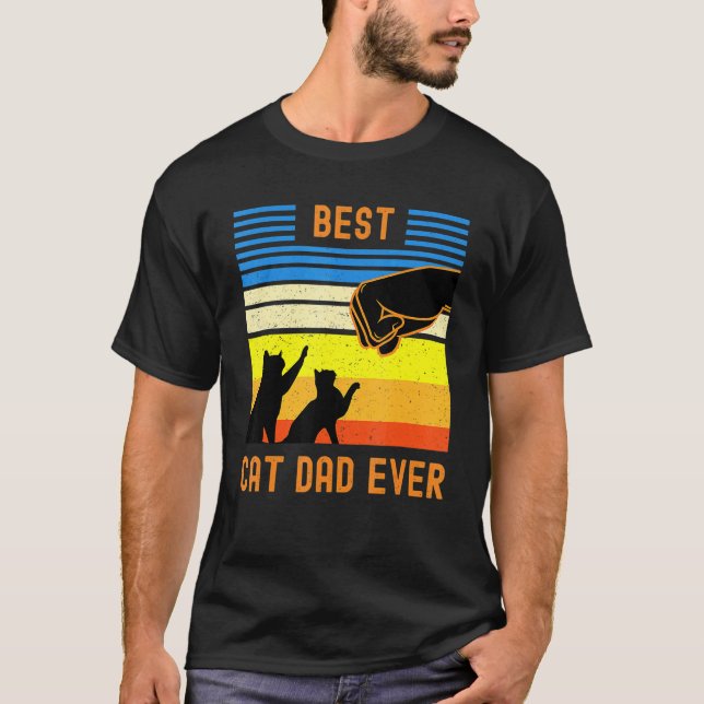 Best Cat Dad Ever Fist Bump For Fur Daddies T-Shirt (Front)