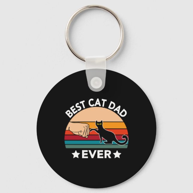 Best Cat Dad Ever Fist Bump Keychain (Front)