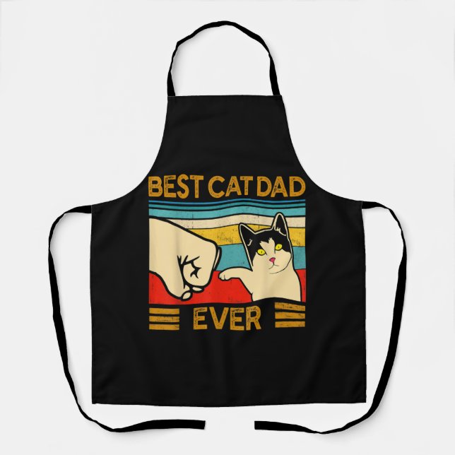 Best Cat Dad Ever Funny Cat Daddy Apron (Front)